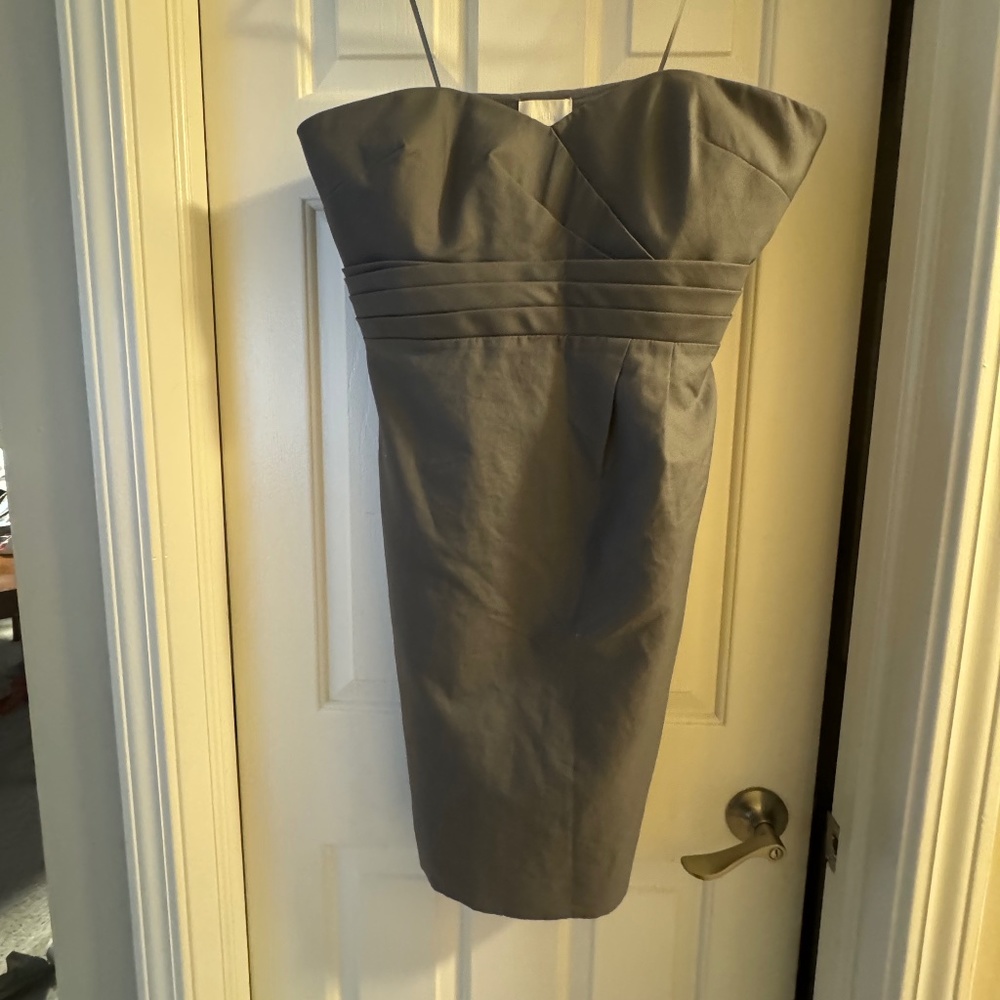 J Crew Strapless Grey Dress, Size 14